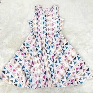 DOT‎ DOT SMILE Girls Geometric Triangle Print Twirly Dress Size 5 6 Sleeveless